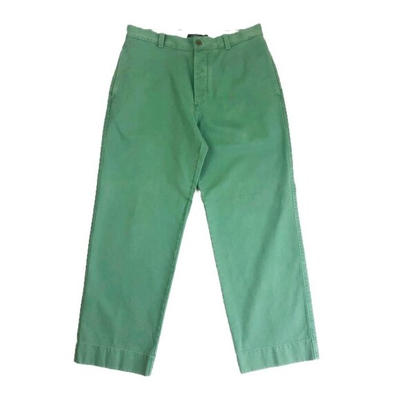 J. Crew Chino Pants Men's Size 33 x 30 Jade Green Relaxed Fit Trouser Preppy